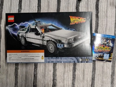 LEGO Icons: Back to the Future Time Machine (10300) W/ Bonus Blu Ray Trilogy - Image 1 of 3