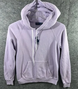 Polo Ralph Lauren Hoodie XS Lavender Big Pony Embroidered Preppy Streetcore Fit - Picture 1 of 6