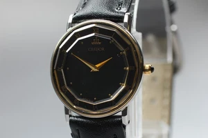 RARO Orologio Vintage [N MINT] SEIKO Credor 2F70-0300 Quarzo Romano Nero Donna JDM - Foto 1 di 10