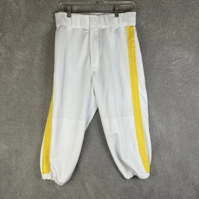 Pantalones de béisbol Majestic para hombre pequeños blancos y amarillos ropa deportiva mancha Foto 1 de 4