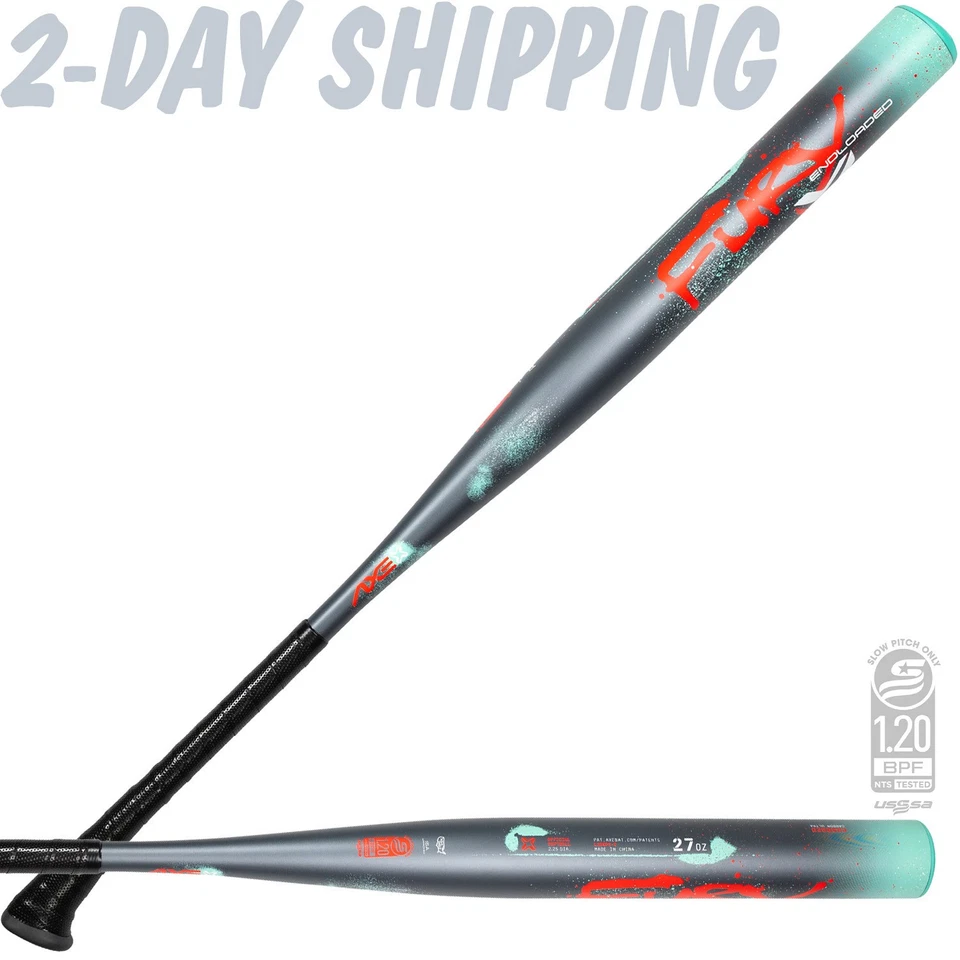 Bate de softbol lanzamiento lento AXE FURY AFTERGLOW USSSA 34"/26 oz USSSA carga final - edición limitada Foto 1 de 1