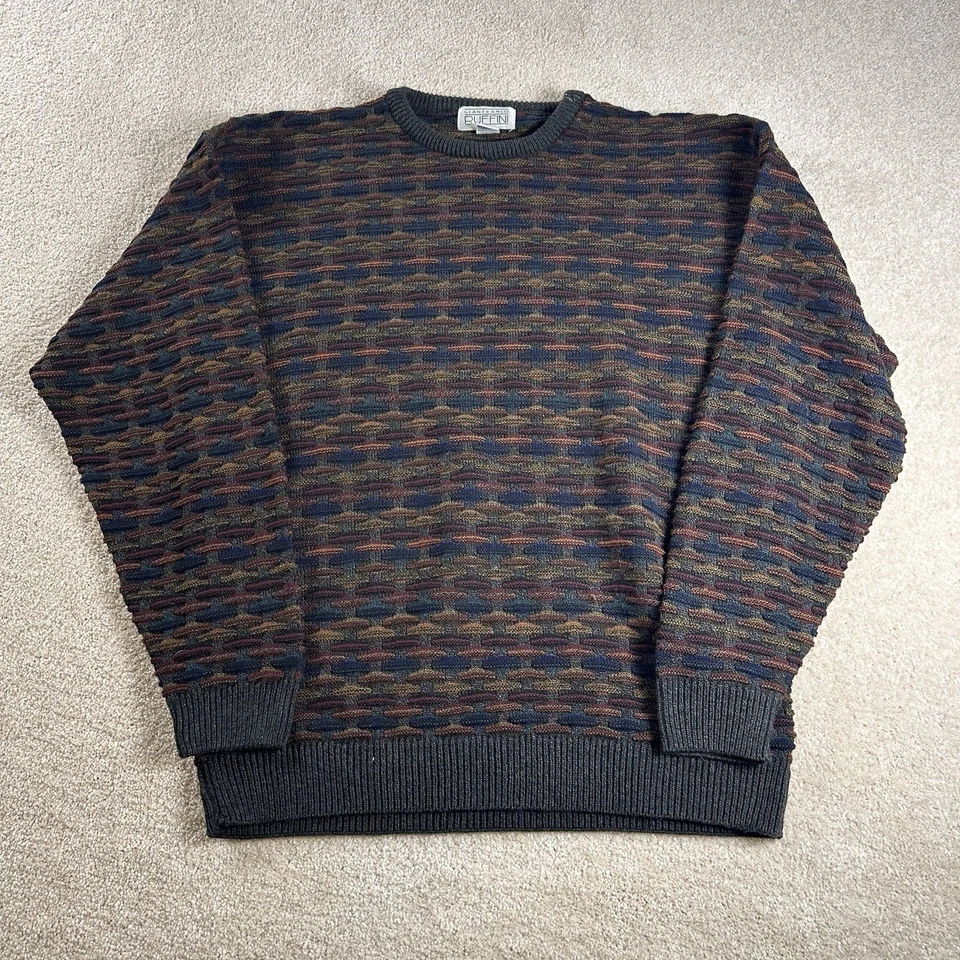 Suéter Gianfranco Ruffini De Colección Para Hombre M Italia Patrón Tejido 3D Foto 1 de 4