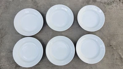 Juego de 6 cuencos de pasta o sopa de porcelana blanca de 10" hechos en Francia APILCO Foto 1 de 4