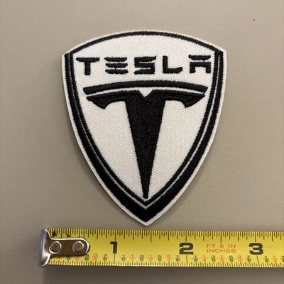 Tesla Motors (Embroidered Iron on patch) Racing / Sports Car / Luxury