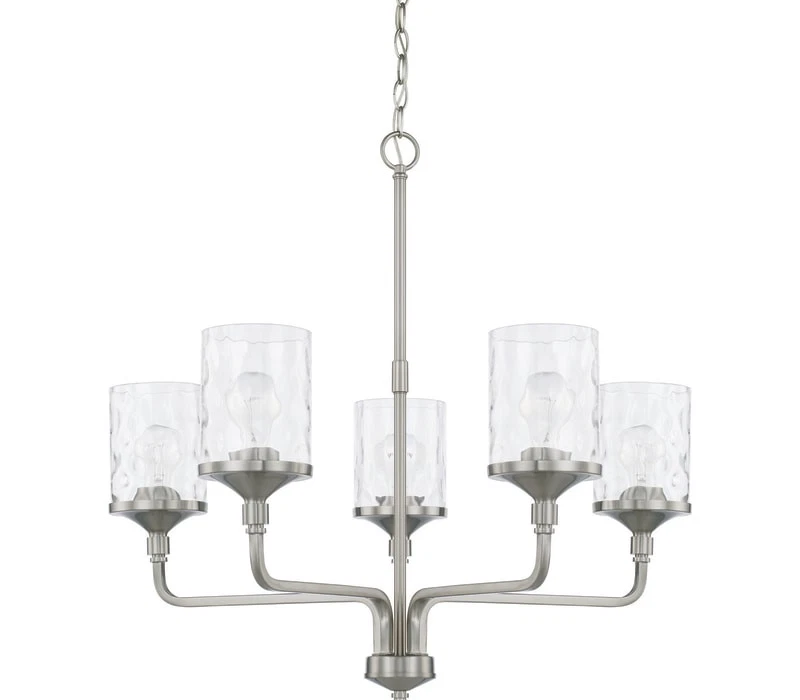 Lámpara de araña HomePlace Colton, 5 luces 500 vatios totales, níquel cepillado Foto 1 de 1