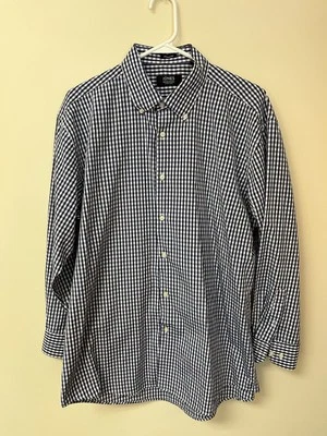 Jones New York Long Sleeve Shirt Blue and White Gingham Men’s Large - Image 1 of 4