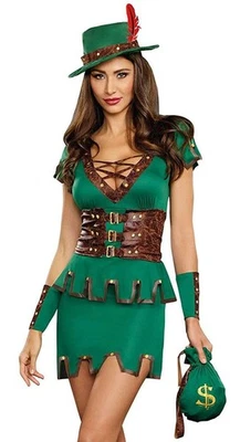 Robbin' Da Hood Women's Costume - Green - Image 1 of 2