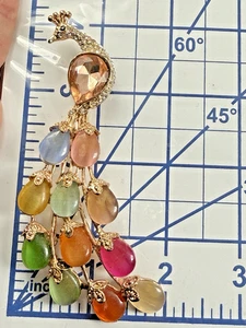 Brosche Anstecknadel Anhänger OPC Kristall Pfau Off Park Collection Multicolor Statement - Bild 1 von 8