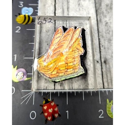 Loaves of Bread Basket Acrylic Mount Rubber Stamp Wood #A84 - Image 1 of 3
