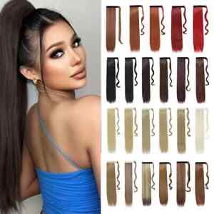 Straight Extensions Wrap Around Piece Ponytail Hair Hairpieces For Women Girls