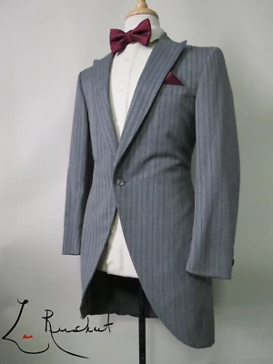 De Colección Yves Saint Laurent Un Botón Carbón Rayas Abrigo Esmoquin Top 40 R Foto 1 de 4