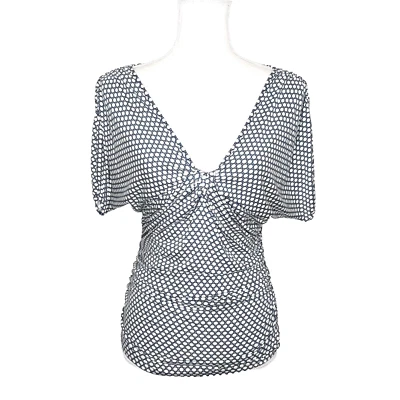 Weston Wear Ruched Knotted Bust Blue & White Pullover Top Sz XS New W/O Tag Flaw - Image 1 of 4