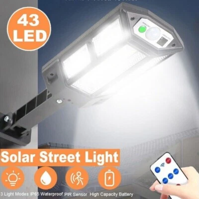 99000000LM LED Solar Wall Light Outdoor Road Street Lamp Commercial Dusk To Dawn - Image 1 of 4