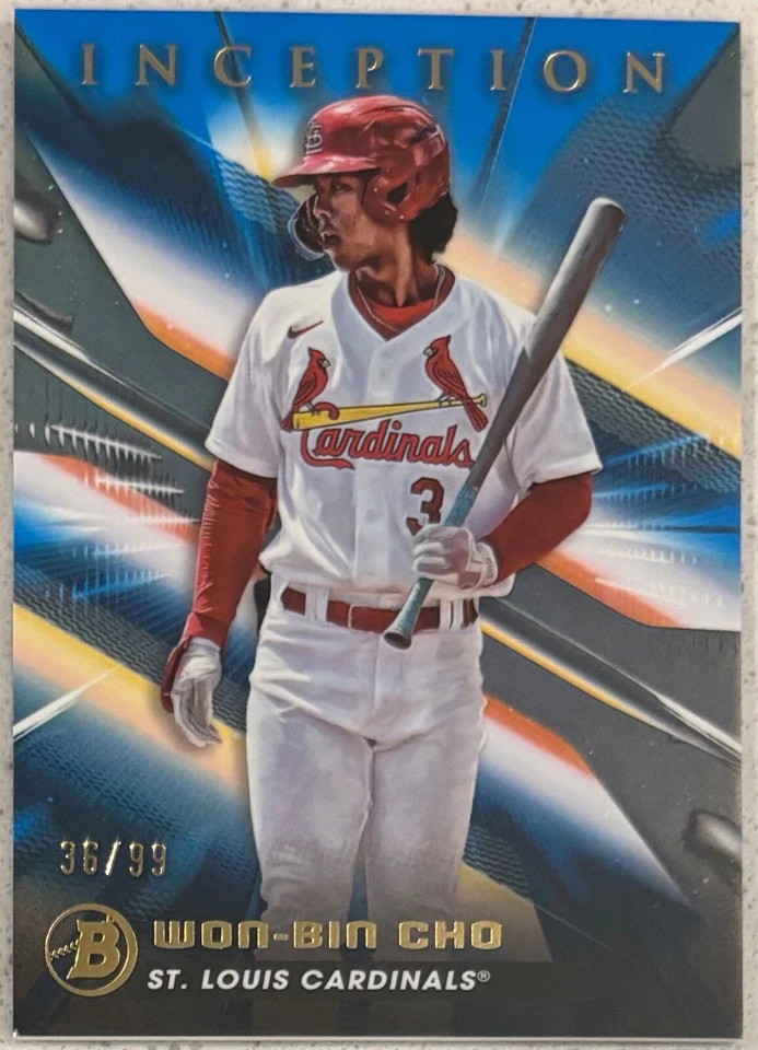 🔥2023 Bowman Inception BLUE FOIL SP PARALLEL Prospect Won-Bin Cho #d /99🔥 - Image 1 of 2