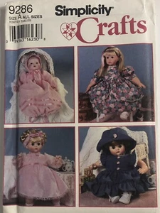 Simplicity 9286 Doll Clothes Pattern~ 12-22" (S-M-L) ~ Assorted Dresses ~ Uncut - Picture 1 of 2