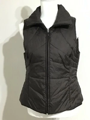 Kenneth Cole Reaction Puffer Vest Womens Med Brown Full Zip Down Feathers - Image 1 of 4