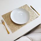 Gold Placemats Set of 2/4/6/8/10/12  Rectangle Table Place Mat Kitchen Dining 