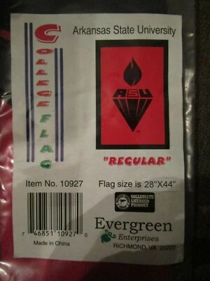 Bandera Evergreen Arkansas State University College 28" x 44"  Foto 1 de 4