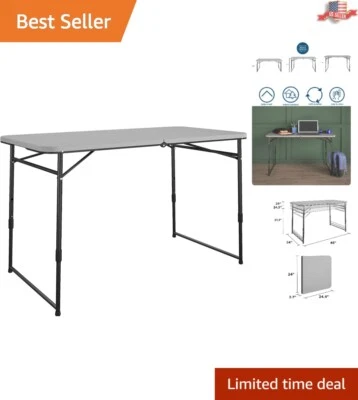 Multipurpose Portable Utility Table: Gray, Indoor/Outdoor, Crafting, Camping - Image 1 of 4