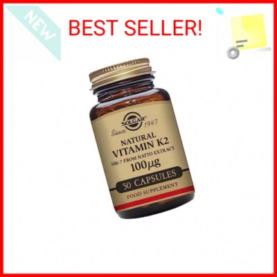 Solgar Vitamina K2 MK7 100mcg Cápsulas Vegetales Apoya la Salud Ósea Natural Quién Foto 1 de 2