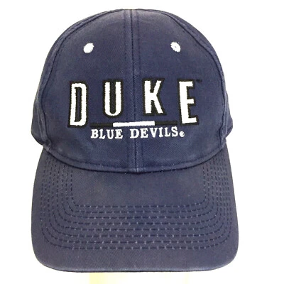 Vtg 90s Duke Blue Devils Hat Block Bar Spell Out Logo Basketball Sports Ball Cap - Image 1 of 4