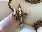 SHABBY Vtg FENCH STYLE HEAVY METAL Sconce Metal Gold 3 ARMS