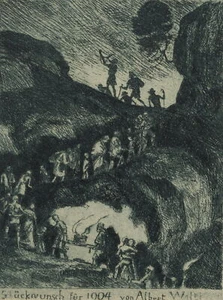 A. WELTI (1862-1912), 'Glückwunsch für 1904', um 1904, Radierung Moderne - Picture 1 of 4