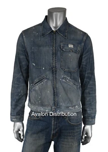 Ralph Lauren RRL Distressed Paint Splatter Lightweight Denim Jacket XL New - Picture 1 of 3