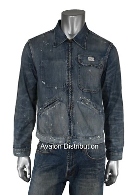 Ralph Lauren RRL Distressed Paint Splatter Lightweight Denim Jacket XL New - Image 1 of 3