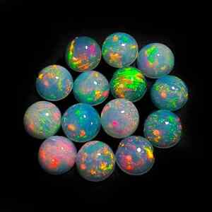 Natural Ethiopian Opal Round Cabochon Loose Gemstone Lot 10 Pcs 6 mm