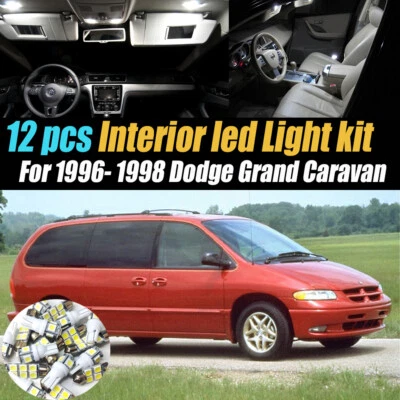 Kit de bombillas LED interiores de auto blancas de 12 piezas para Dodge Grand Caravan 1996-1998 Foto 1 de 4