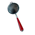 1940s Red Bakelite Handle Vintage Metal small strainer Sifter tea kitchen tool