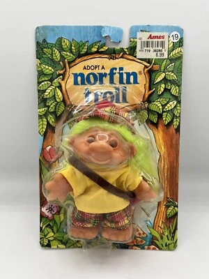 Vintage Dam Adopt A Norfin Troll 5 Inch 1986 On Card - Image 1 of 2