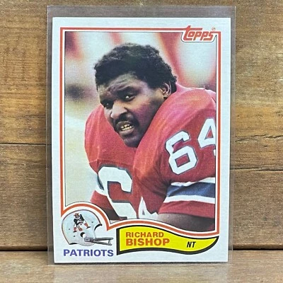 1982 Topps Football Card #143 Richard Bishop New England Patriots - Image 1 of 2