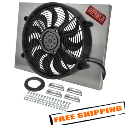 Derale 16828 High Output Single 17'' Electric RAD Fan/Aluminum Shroud Kit - Image 1 of 4