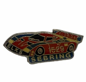 Chrysler Sebring Race Car Florida Elks Lodge 1529 BPOE Enamel Lapel Hat Pin - Picture 1 of 7