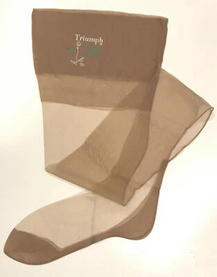 VIintage 9 1/2 XL Full Fashion OUT SIZED 15D 60G. Flat knit Nylon Stockings 60s - Image 1 of 4