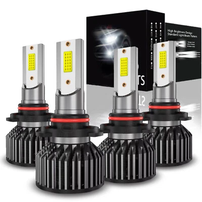 9006 9005 Kit de faros LED 10000K Combo bombillas haz alto bajo blanco súper brillante Foto 1 de 4