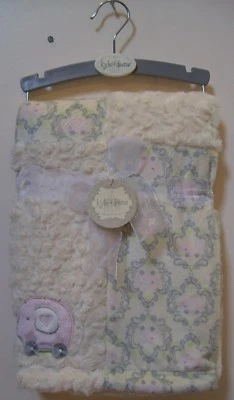 Girls Kyle & Deena Pink Ivory Soft Plush Elephant Swirl Baby Blanket  - Image 1 of 2