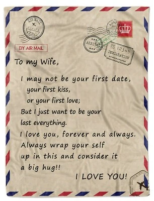 Carta Vintage Manta Regalo Para Esposa De Marido Vellón Sherpa Regalos De Navidad Foto 1 de 4