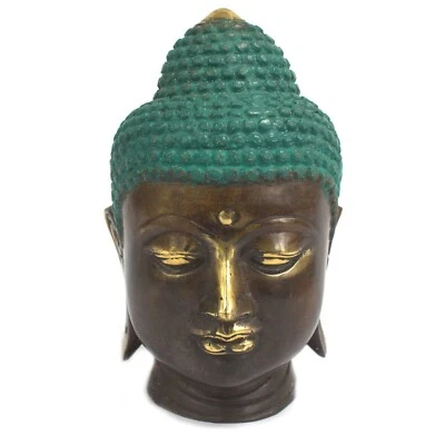 Large Classic Brass Buddha Head Brass Fengshui Objects - Image 1 of 3