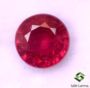 Piedras preciosas sueltas calibradas de corte redondo de rubí natural 1,19 CTS 6 mm GF - Imagen 1 de 5