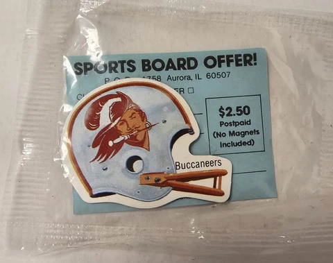 Tampa Bay Buccaneers Magnet New Old Stock 1 1/2" X 1 1/2" NFL Cover