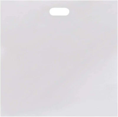 Bolsas de plástico blancas 500 manijas troqueladas al por menor de mercancía de compras 20" x 20" x 5" Foto 1 de 4