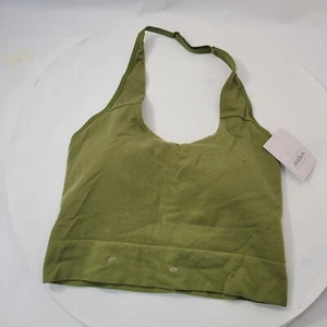 Auden Women's Lightly Lined Halter Bralette Removable Pads Green Size M - Picture 1 of 11