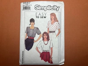 Simplicity Sewing Pattern 9587 Misses Pullover Tops Size 6-14 FF UNCUT - Picture 1 of 3