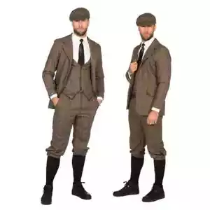20er Jahre Peaky Blinders Kostüm Knickerbocker Gangster Sakko Herren Karneval - Bild 1 von 50