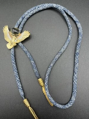De colección Western Bolo ónix negro y águila tricolor plumas de vuelo #501 Foto 1 de 4