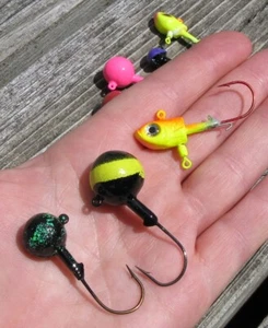Barnacle Head Lead Head Lipstick Gumball Minnow Head Assorted Jigs Z14 - Picture 1 of 3