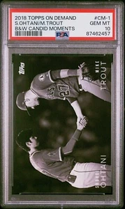 2018 Topps On Demand Black & White #CM-1 Shohei Ohtani RC Mike Trout /167 PSA 10 - Picture 1 of 2